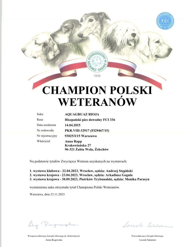 25 listopada 2023 r. Roja - Champion Polski Weteranów